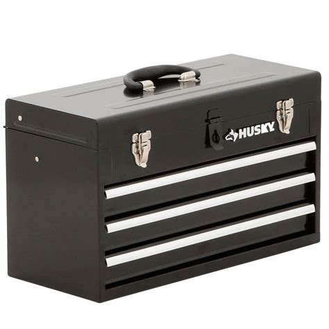 husky 20 in 3-drawer metal mobile tool box with tray|husky 3 drawer tool chest.